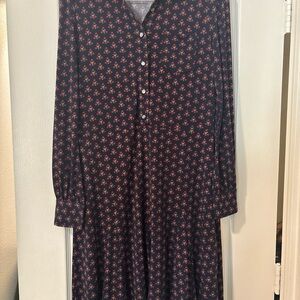 Elegant Navy and Red Patterned Brooks Brothers Dress